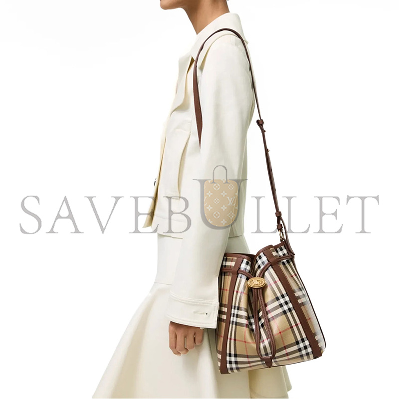 BURBERRY SMALL CHECK BUCKET BAG 81289561 (25*22*15cm)